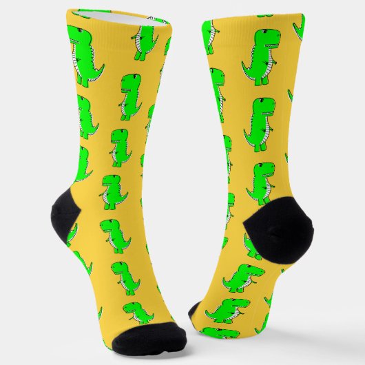 Chaussette Green Cute Dino Orange (Angulaire)