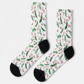 Chaussette Green Holly et Red Berry Motif de Noël (Gauche)