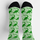 Chaussette Green Lizard Design Personalised (Haut)