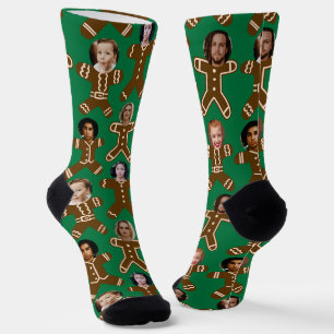 Chaussette Green Six Face Gingpain d'épices Gens Holiday