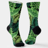 Chaussette Green Tropical Palm Banana Monstera Feuille (Angulaire)