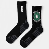 Chaussette Green Volleball Custom Nom de l'équipe et numéro d (Gauche)