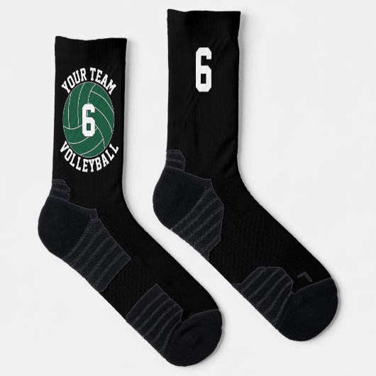 Chaussette Green Volleball Custom Nom de l'équipe et numéro d (Droite)