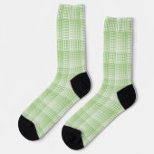 Chaussette Green White Checker Abstract Pattern (Gauche)