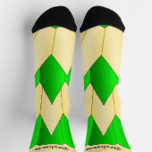 Chaussette Green Yellow Art Deco Design Socks (Haut)