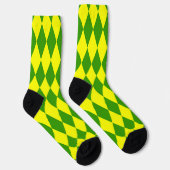 Chaussette Green Yellow Harlequin Checkered Design (Droite)