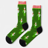 Chaussette Grenouille drôle de Noël de vacances (Gauche)