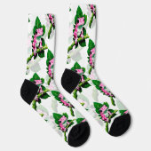 Chaussette Grenouille Rose Sur La Feuille Verte Motif Design (Droite)