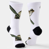 Chaussette Grenouille verte peinte, Chaussettes d'équipage (Angulaire)