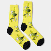 Chaussette Grenouilles Et Fleurs De Lotus, Chaussettes Dequip (Droite)