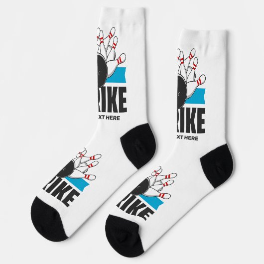 Chaussette Grève de bol de texte personnalisé (Gauche)