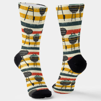 Chaussette Grill Master - BBQ Party Stried Retro Motif