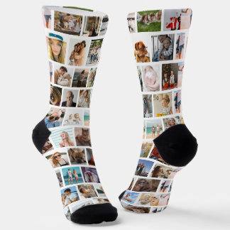 Chaussette Grille Carré moderne Collage photo Famille amis