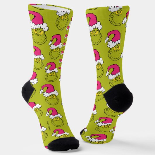 Chaussette Grinch in Pink Santa Hat (Angulaire)