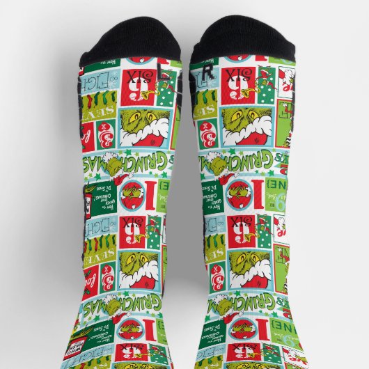 Chaussette Grinch Joyeux Grinchmas Patron (Haut)