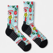 Chaussette Grinch Merry Grinchmas Motif bleu (Droite)