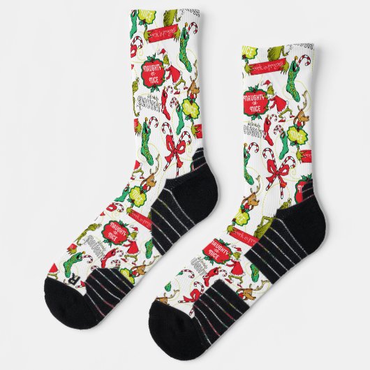 Chaussette Grinch Naughty ou Nice Motif (Gauche)