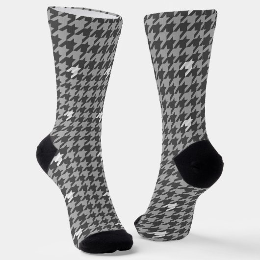 Chaussette Gris aux accents d'argent Houndstooth (Angulaire)