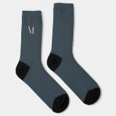 Chaussette gris charbon uni - ajoutez monogramme (Droite)
