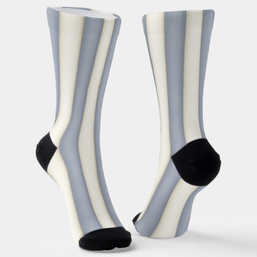 Chaussette Gris d'ardoise et rayures verticales blanches anci (Angulaire)