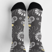 Chaussette Gris et Jaune Floral Tendance (Haut)