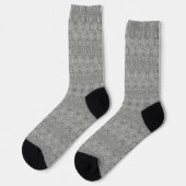 Chaussette Gris fibreux de graines de pieuvre textile à motif (Gauche)