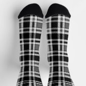 Chaussette Gris Noir Blanc Flanné Plaid Tartan Design (Haut)