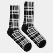 Chaussette Gris Noir Blanc Flanné Plaid Tartan Design (Droite)