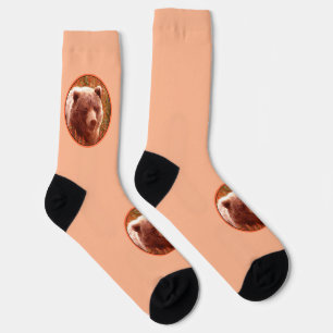 Chaussette Grizzly Bear Cub dans Fireweed Peinture Art de la 