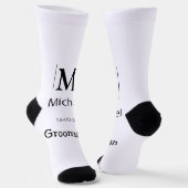 Chaussette groomsman bachelorette party ajouter nom moderne s (Angulaire)