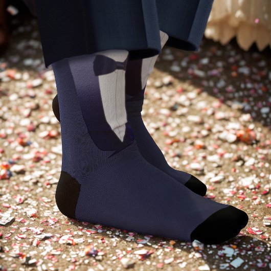 Chaussette Groomsman Man of Honor Blue Tuxedo Chaussettes Mar