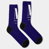 Chaussette Groomsman Monogramme Nom Mariage bleu marine (Droite)