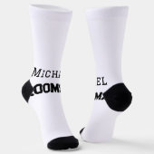 Chaussette Groomsman simple minimal ajouter nom moderne mascu (Angulaire)