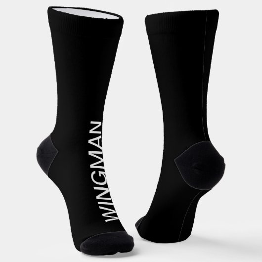 Chaussette Groomsman Wingman Cadeau noir (Angulaire)