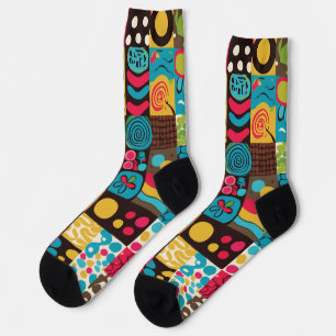 Chaussette Groove Waves les années 70 Motif de ligne psychédé