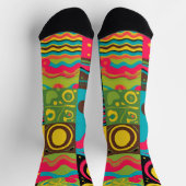 Chaussette Groove Waves les années 70 Motif de ligne psychédé (Haut)