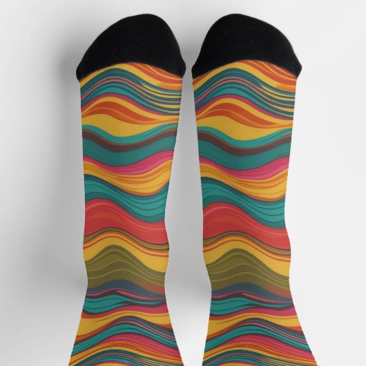 Chaussette Groove Waves les années 70 Psychedelic Line Motif (Haut)