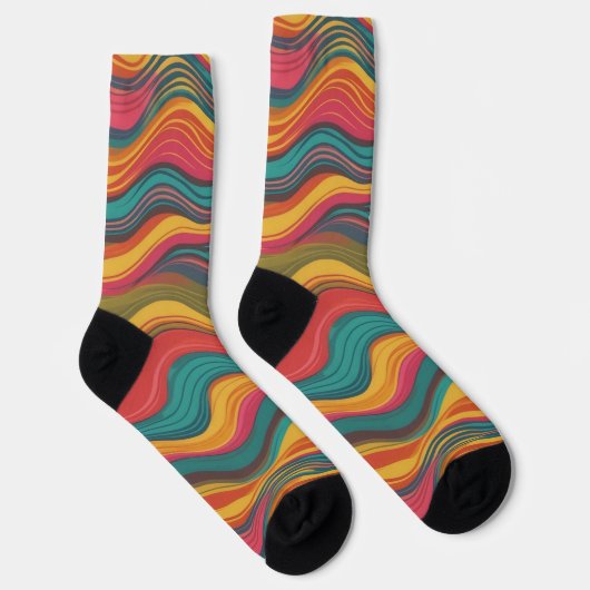 Chaussette Groove Waves les années 70 Psychedelic Line Motif (Droite)