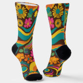 Chaussette Groovy 70s Vibes Retro Pattern (Angulaire)
