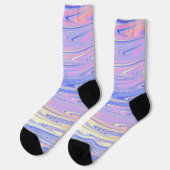 Chaussette Groovy Éclectique Quirky Ondulé Pastel Abstrait (Gauche)