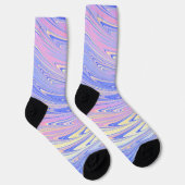 Chaussette Groovy Éclectique Quirky Ondulé Pastel Abstrait (Droite)