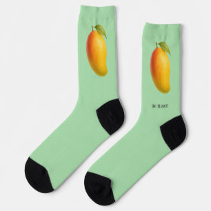 Chaussette Gros Mangue, Fruit Sucré et Nom sur Vert