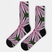 Chaussette Grosse Chaussettes Fleur Rose Mandala Art Funky (Gauche)