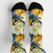 Chaussette Grosse Fleur de rose jaune rétro (Haut)