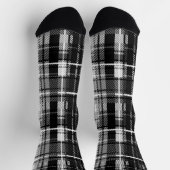 Chaussette Grund Black Blanc Flannel Plaid Tartan Design (Haut)