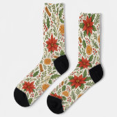 Chaussette Gui de botanique Motif d'art floral classique (Gauche)