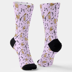Chaussette Guitar Rocks Music Notes Motif