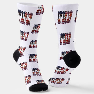 Chaussette Guitare Art Drapeau Américain