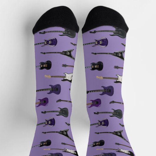 Chaussette 💜 Guitares électriques violettes (Haut)