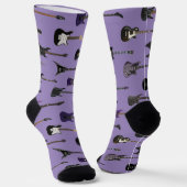 Chaussette 💜 Guitares électriques violettes (Angulaire)